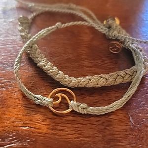 💕FREE WITH BUNDLE* PURA VIDA Ocean Gold tone and Braided Adjustable Bracelet
